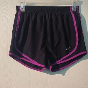 Nike Women's Black and Purple Athletic Shorts